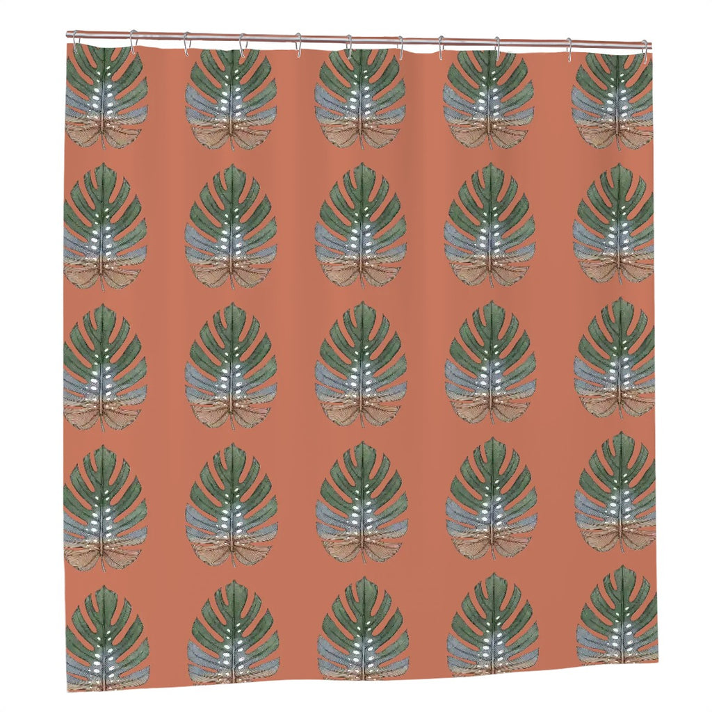 Terracotta Palm Shower Curtain
