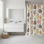 Retro Seashells Shower Curtain – Coastal Tropical Bathroom Décor