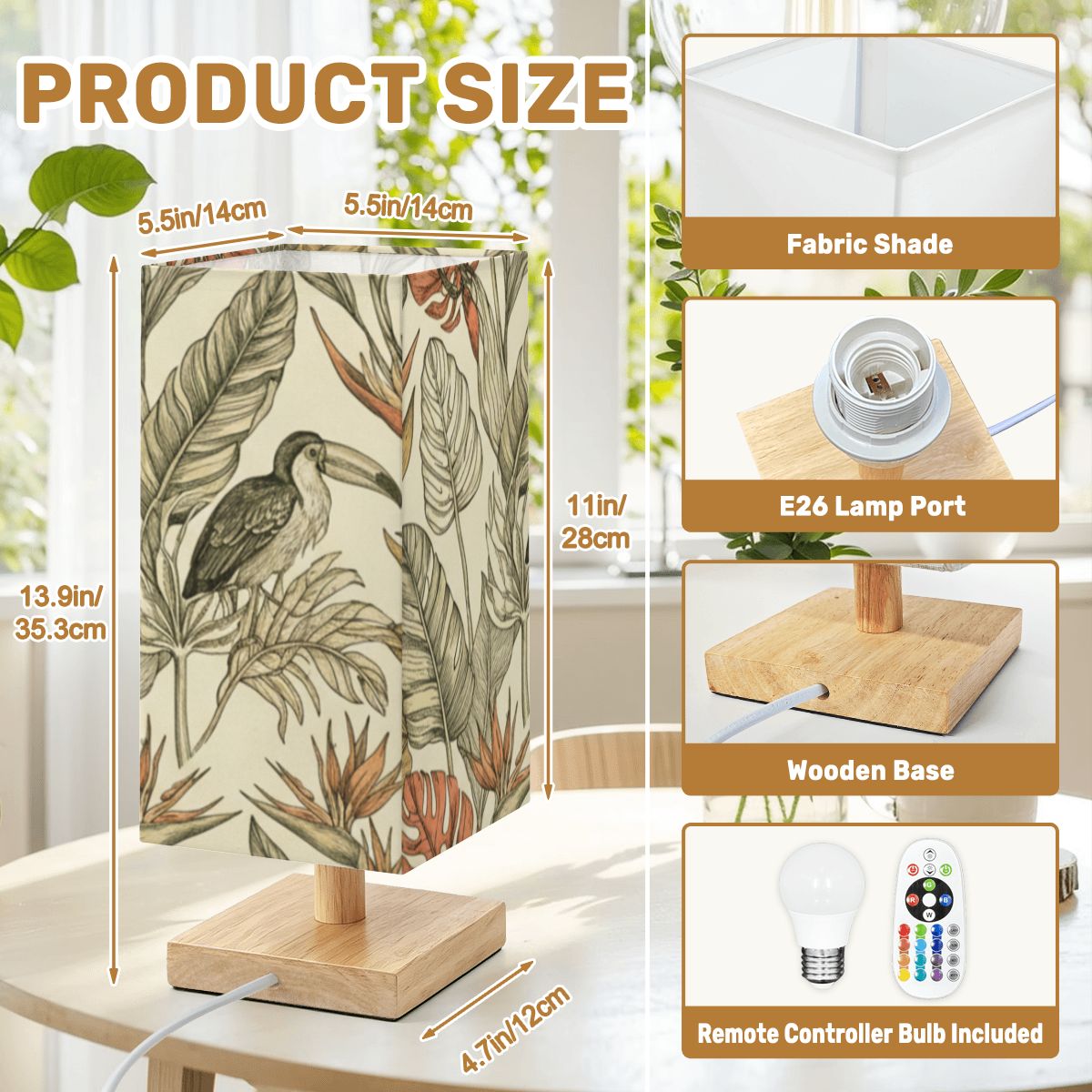 Tropical Heritage Table Lamp — Botanical Square