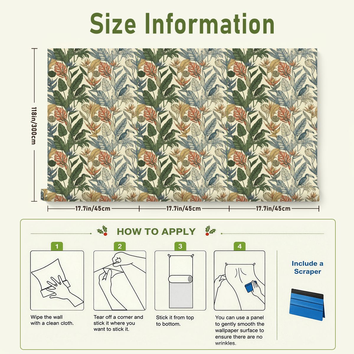 Tropical Heritage Peel & Stick Wallpaper — Botanical Canopy
