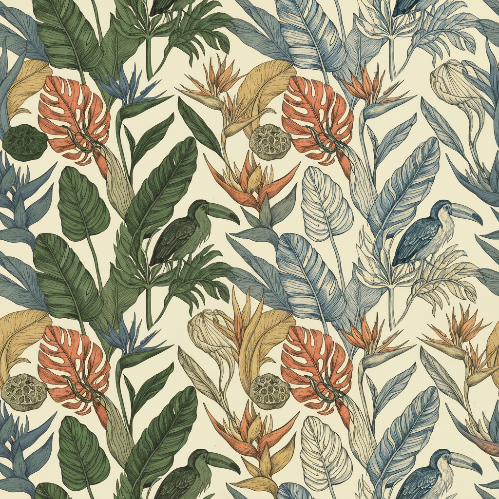 Tropical Heritage Peel & Stick Wallpaper — Botanical Canopy